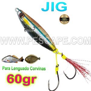 Jig para corvinas Lenguados Resinados Efectivas Pejerrey 60gr