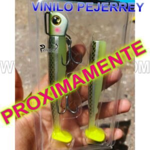 VINILO PEJERREY 35g T-TAIL ANZUELO GLOW BKK