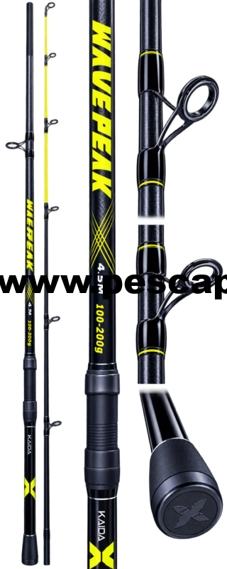 CAÑA KAIDA SURFCASTING WAVE PEAK POWER SURF 4.20m CARBONO 100-200gr