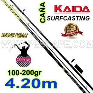 CAÑA KAIDA SURFCASTING WAVE PEAK POWER SURF 4.20m CARBONO 100-200gr