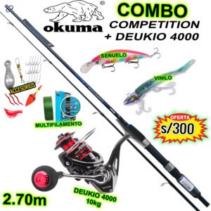 COMBO CAÑA OKUMA COMPETITION 2.70 + DEUKIO 4000 COMPLETO