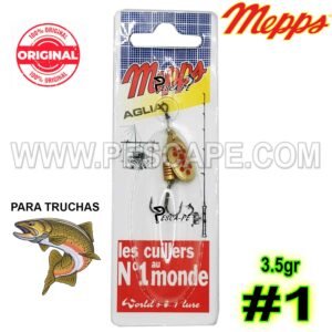 CUCHARILLA MEPPS AGLIA #1 3.5gr PUNTOS ROJOS OR