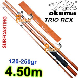 Caña Spinning OKUMA Trio Rex 4.50m Tip Carbon 30T Korea 120-250gr