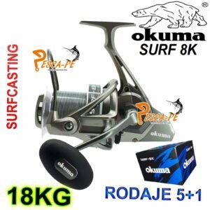 Carrete OKUMA Surf 8K Surfcasting Grafito Aluminio 18kg