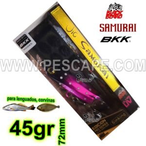 JIG SAMURAI 45g BKK UV 72mm EFECTIVO LENGUADOS CORVINAS