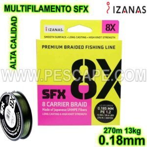 MULTIFILAMENTO SUFIX 8X JAPONES 0.18mm 13kg PREMIUM IND. PACK