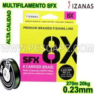 MULTIFILAMENTO SUFIX 8X JAPONES 0.23mm 20kg PREMIUM IND. PACK