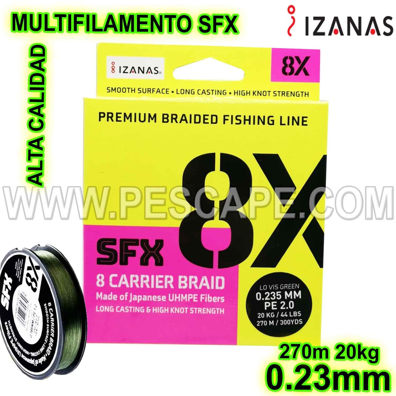 MULTIFILAMENTO SUFIX 8X JAPONES 0.23mm 20kg PREMIUM IND. PACK