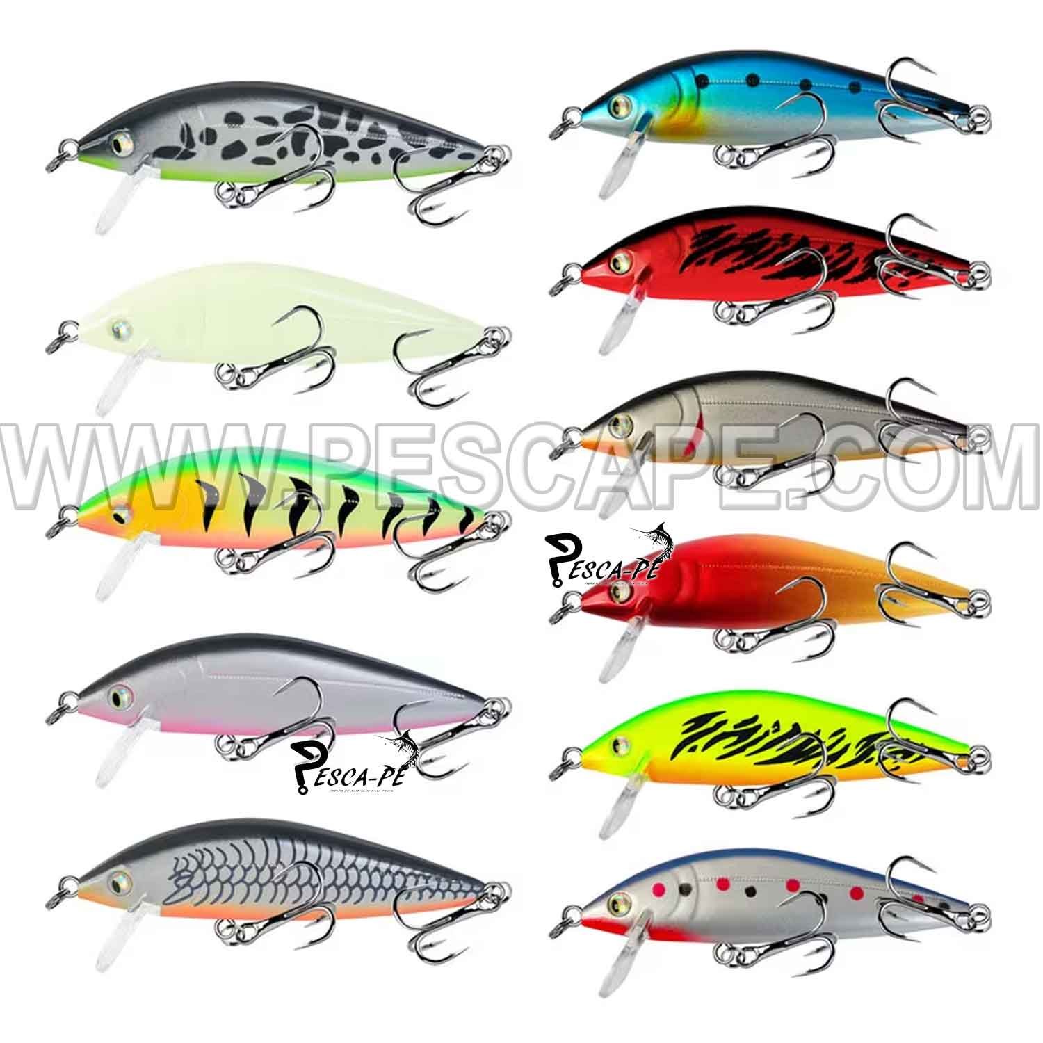 Señuelo Minnow Hundible Realista Tipo Rapala 7.5cm Agua Dulce y Salada para Tucunares Truchas 9gr (1 und)