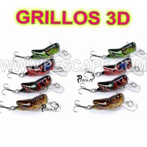 Señuelo de Grasshopper de Hundimiento Lento Crankbait Minnow 5cm 4g 3D y Anzuelos Afilados (1 und)