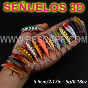 Señuelos Minnow de Sinking de Alta Gama 5.5cm para truchas lagunas ríos 5gr (1 und)