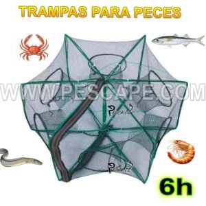 Trampa de Pesca Plegable de Malla de 6 Orificios