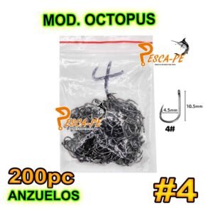 Anzuelos modelo octopus 200pcs anzuelos de pesca #4