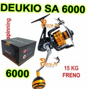 CARRETE DEUKIO AS 6000 15KG FRENO ALTA CALIDAD GOLD IND. PACK