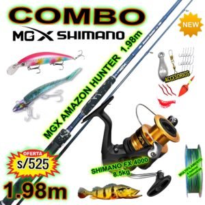 COMBO MGX AMAZON HUNTER + SHIMANO FX 4000 CON ACCESORIOS