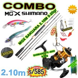 COMBO MGX SAKUARA 2.10M + CARRETE SHIMANO FX 4000