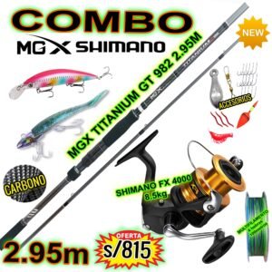 COMBO MGX TITANIUM GT 982 CARBONO 18-65GR 2.95M + SHIMANO FX 4000 TITANIUMKILLER