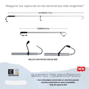 GARFIO TELESCÓPICO PARA PESCAR
