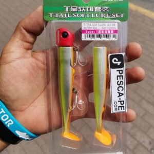 Vinilo Tsurinoya T-Tail Soft Lure 35g 11CM Amarillo Blanco