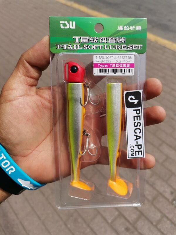 Vinilo Tsurinoya T-Tail Soft Lure 35g 11CM Amarillo Blanco