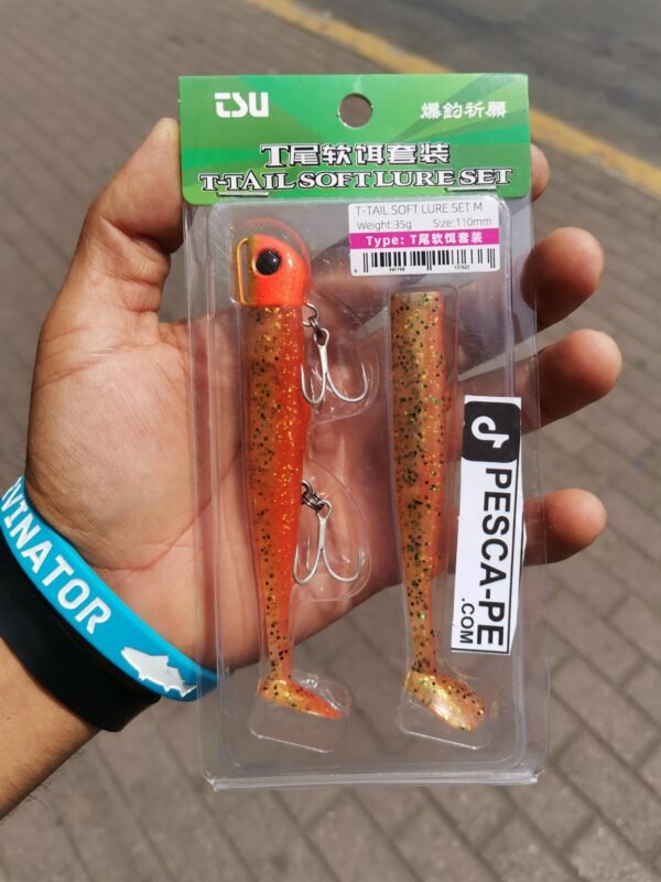 Vinilo Tsurinoya T-Tail Soft Lure 35g 11CM Orange