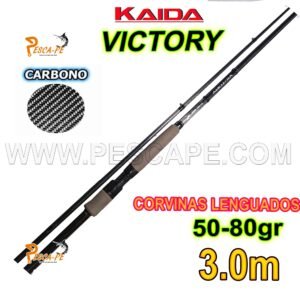 CAÑA DE PESCAR KAIDA VICTORY 3.0M FIBRA DE CARBONO 50-80gr Spinning