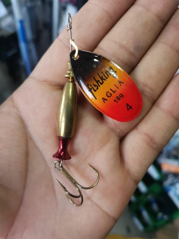 Mariposa Giratorio para trucha Modelo Aglia 18g Cucharilla #4 Marrón Rojo