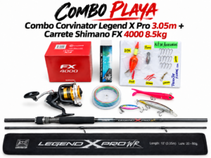COMBO CORVINATOR LEGEND X PRO 3.05m + CARRETE SHIMANO FX 4000 CON ACCESORIOS