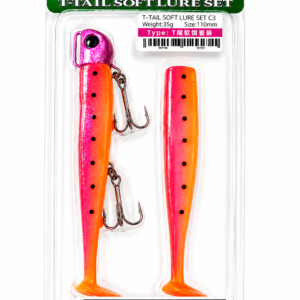 Vinilo de pesca TSURINOYA T- Tail efectivo 110mm 35g Anaranjado