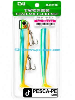 Vinilo de pesca TSURINOYA T- Tail efectivo 110mm 35g Pejerrey línea azul