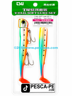 Vinilo de pesca TSURINOYA T- Tail efectivo 110mm 35g chifero