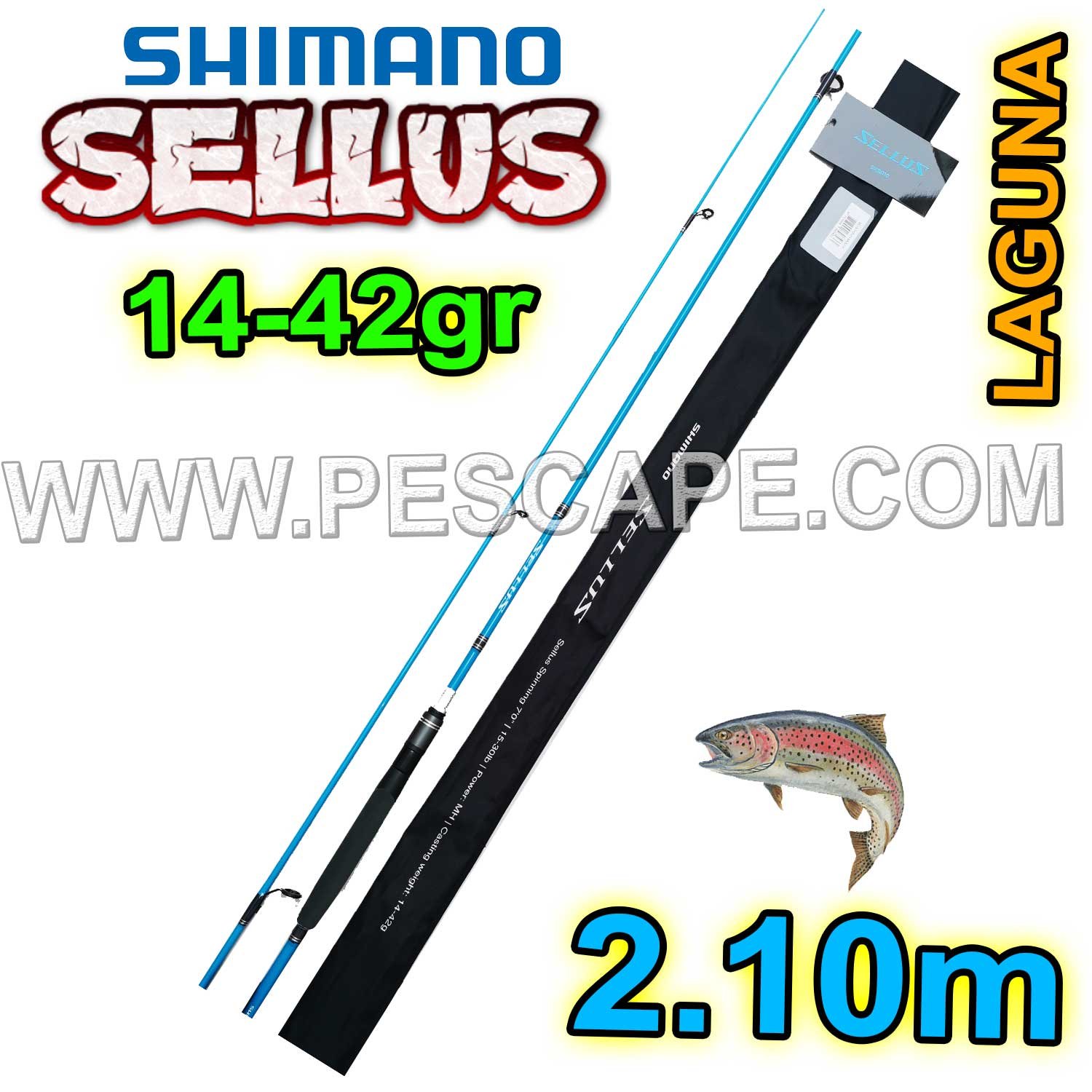 CAÑA SHIMANO SELLUS 2.13m 14-42gr LAGUNA Acción Fast - Imagen 2