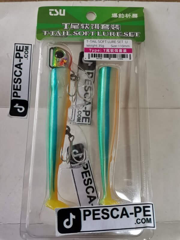 Vinilo de pesca TSURINOYA T- Tail efectivo 110mm 35g Pejerrey línea azul