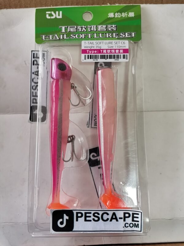 Vinilo de pesca TSURINOYA T- Tail efectivo 110mm 35g ROSADO