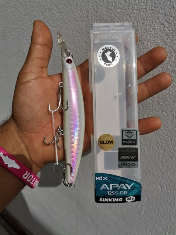 SEÑUELO MGX APAY 125 S-DR SINKING 28gr BKK PEJERREY GLOW