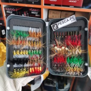SET DE MOSCAS NINFAS PARA RIOS LAGUNAS CON ANZUELOS 100PCS