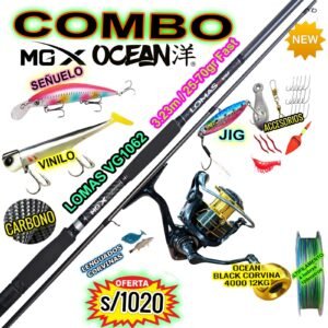 MEGACOMBO CAÑA MGX LOMAS VG1062 3.23M + CARRETE BLACK CORVINA 4000 + ACCESORIOS