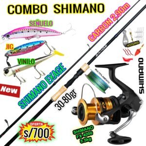 MEGACOMBO CAÑA SHIMANO® EXAGE 2.90M CARBONO+ CARRETE SHIMANO® FX 4000 + ACCESORIOS FXEXAKILLER
