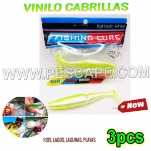 VINILO FISHING LURE SILICONA SOFT BAIT COLA T-TAIL CABRILLAS YELLOW