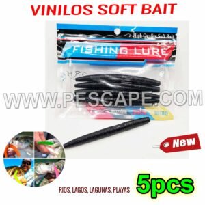 VINILO FISHING LURE SILICONA SOFT BAIT GUSANO GRUESO NEGRO
