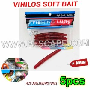 VINILO FISHING LURE SILICONA SOFT BAIT GUSANO GRUESO ROJO