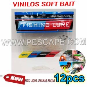 Vinilo Fishing Lure Silicona Soft Bait Gusano blanco (12pcs)