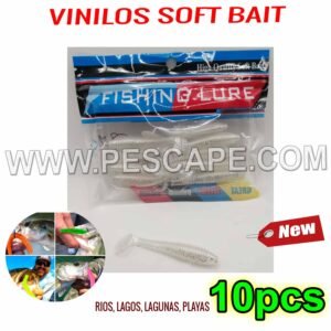 Vinilo Fishing Lure Silicona Soft Bait LARVA BLANCO
