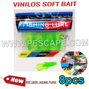 Vinilo Fishing Lure Silicona Soft Bait Langostino Verde (8pcs)