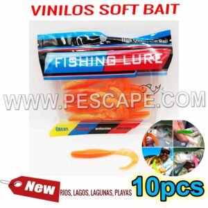 Vinilo Fishing Lure Silicona Soft Bait T-TAIL NARANJA