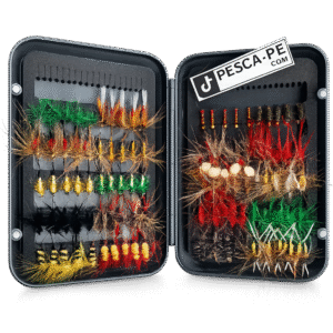 SET DE MOSCAS NINFAS PARA RIOS LAGUNAS CON ANZUELOS 100PCS