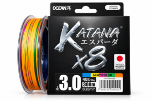 Multifilamento Ocean Katana X8 Spinning 0.28mm 19kg 300m Multicolor