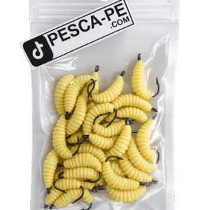 SET DE GUSANOS LARVAS PARA RIOS LAGUNAS MUELLES CON ANZUELOS 30PCS