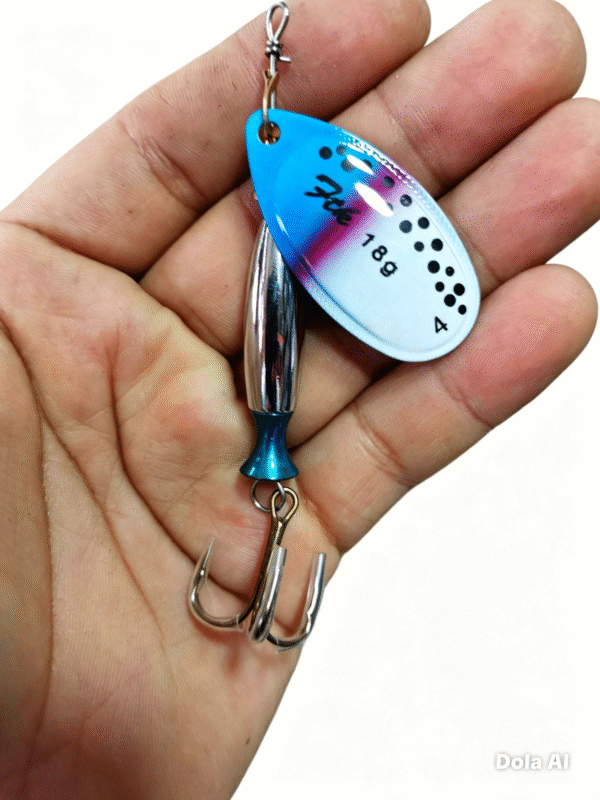Cuchara modelo Aglia Bala Long FTK 18gr #4 Blue lagunas truchas