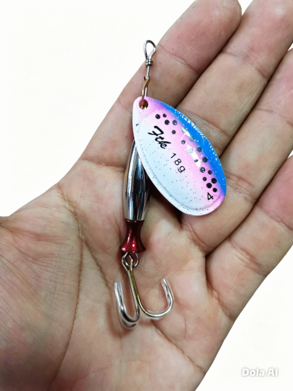 Cuchara modelo Aglia Bala Long FTK 18gr #4 Pink lagunas truchas